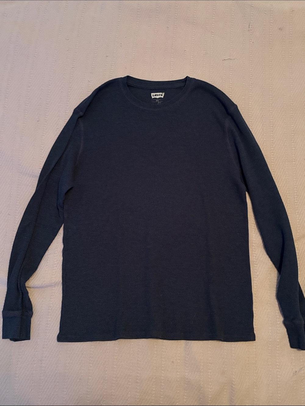 Levi’s Navy Blue Waffle Knit Thermal Long Sleeve Shirt Men’s XXL
